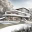 Placeholder: Illustrative sketch of a Zaha Hadid style country house, ultra quality, hyper detailed, 8k