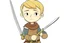 Placeholder: cartoon Arthur holding the sword