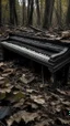 Placeholder: black vein, human veins, mixing together a lot of them, like a forest, big and small veins a lot of them, an old piano is on the floor covered leaves