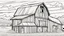 Placeholder: coloring page, old barn, cartoon style, thick lines, low detail, no shading