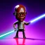 Placeholder: Bald Samuel jackson purple jedi bobblehead with a lightsaber and boots,