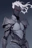 Placeholder: Armored man Drow from DnD by style of Jujutsu Kaisen (anime)