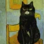 Placeholder: Portrait of a cat by Van Gogh