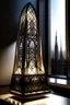 Placeholder: gaming table lamp inspired by dubai tower buliding architecture futuristic-modern stlye. geometric form