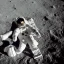 Placeholder: Astronaut chilling at a luxury resort on the moon