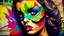 Placeholder: graffiti_street_art_beautiful_girl_photo_model_happy_sexy_vintage_mask_pop_art_colorful_background multi color domino salvador dali