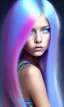 Placeholder: girl, cute, beautiful, long hair, rainbow hair, sweet face, looking at viewer