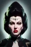 Placeholder: Lana Turner as evil queen in black leather, leather, busty, cleavage, angry, stern look. character design by cory loftis, fenghua zhong, ryohei hase, ismail inceoglu and ruan jia. unreal engine 5, artistic lighting, highly detailed, photorealistic, fantasy