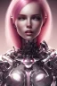 Placeholder: cyborg, pink hair, perfekt eyes, smile, real, dream lights