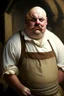 Placeholder: fat bald innkeeper with white dirty apron and moustache