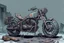 Placeholder: motorcycle, comic book,post-apocalypse, gray background,