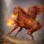 Placeholder: angry horse in orange and blue battle armor, bucking, a highly detailed illustration, background of Inka jungle, realistic render, 8 k, micro detail, intricate, elegant, centered, digital painting, Artstation, smooth, sharp focus, illustration, artgerm, tomasz alen kopera, peter mohrbacher, donato giancola, joseph christian leyendecker, wlop, boris vallejo