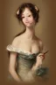 Placeholder: Potrait of young woman as rococo oil panting no rambut as