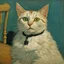 Placeholder: Portrait of a cat by Van Gogh