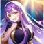 Placeholder: Clear focus, 8k, Girl, high quality, detailed, purple long hair, golden eyes, beautiful lighting, vibrant colors, laughing