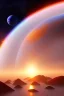 Placeholder: Ufo rainbow, intergalactique, trés belles couleurs, cosmic, colours, planet, gold, realistic, beau paysage futuriste, vaisseau extra terrestre