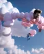 Placeholder: Ultra realistic clouds sky scene, medium shot view, portrait, sweet Childs, free jumping flying, trinkets, monster hair, jelly beans, balls, smile, happy, Peter Pan style, inflatable color clothing, extreme, wind, clouds sea, 20,000 feet altitude, stratosphere, soft color, highly detailed, unreal engine 5, ray tracing, RTX, lumen lighting, ultra detail, volumetric lighting, 3d, finely drawn, high definition, high resolution.