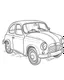 Placeholder: Small car drawing Black and white drawn without color for coloring