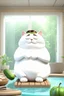 Placeholder: A fat cat getting a message in a spa, with cucumbers on eyes, relaxing,3d animation ,funny