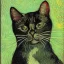 Placeholder: Portrait of a cat by Van Gogh