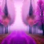 Placeholder: Trees growing pink and purple leaves,glitter, fog, willow, forest, beautiful, magic