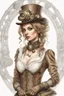 Placeholder: portrait of a beautiful steampunk lady on a white background photorealistic