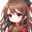 Placeholder: close-up headshot of a chibi girl with long brown hair, vibrant red eyes, cute, childlike, intricately detailed, masterpiece, anime chibi doll, 4k