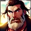 Placeholder: Clear focus, 8k, beautiful lighting, vibrant colors, beard, gunslinger, serious eyes, brown hair,
