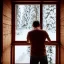 Placeholder: Man looking outside the window of a Hutte, 8k, HD, cinematography, photorealistic, Cinematic, Color Grading, Ultra-Wide Angle, Depth of Field, hyper-detailed, beautifully color-coded, insane details, intricate details, beautifully color graded, Cinematic, Color Grading, Editorial Photography, Depth of Field, DOF, White Balance, 32k, Super-Resolution, Megapixel, ProPhoto RGB, VR