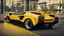 Placeholder: yellow sport car, big wheels, old model, lambo countach influence