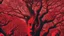 Placeholder: red tree, highly detailed, beautiful desktop wallpaper, comic style, many human faces on tree