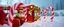 Placeholder: buss driving through a hollow candy cane tube filles with green slime