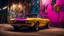 Placeholder: a car parked on the side of a street at night, a portrait, by Etienne Delessert, art photography, mustang, gold glow, miura, by emmanuel lubezki, brown and magenta color scheme, grunge aesthetic, graffiti tag wall background