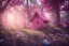 Placeholder: a cute pink and blue fairy house in the forest, spring time, mushrooms, 8k, flickering light, centered, high-quality, fine-detail, digital art, detailed matte, volumetric lighting, illustration, 3D octane render