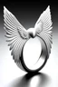 Placeholder: A white ring with angel wings .