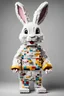 Placeholder: anthropomorphic, hyper-realistic cute and very funny Easter bunny animal wearing Lego blocks costume