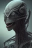 Placeholder: spider alien, head, evil, 8k, finely detailed, photo realistic, HR Giger style