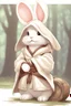 Placeholder: Cute bunny floppy ears adventurer robe dnd art realism