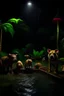 Placeholder: In night the jungle got flooded, and all animal were scared