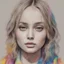 Placeholder: Lily-rose depp,hippie girl, pencil drawing in colors