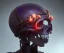 Placeholder: clamping a human skull, screw clamp, helmet, robotic, attached to cranium, running