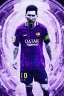 Placeholder: lionel messi cyberpunk, purple tones, high lighting