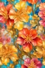 Placeholder: ideal image optimization, the best lush Coral Bells flower result, Create stunning summer flowers oil painting art combining Gustav Klimt's intricate style with Pierre-Auguste Renoir's vibrant brushstrokes. seamless pattern Use alcohol ink splatter for dynamic elements. Aim for hyper-detailed super realism in 8K, with bright neon colors and gold accents, capturing a radiant summer day. Add an Art Nouveau aesthetic to enhance elegance and sophistication of this award-winning Masterpiece