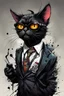 Placeholder: highly detailed full color, caricature concept illustration of a tough Black cat gangster rapper , maximalist, sharp focus, highest resolution, in the styles of Ralph Steadman, Alex Pardee, Denis Forkas , and Masahiro Ito, boldly inked, 8k, coarse, gritty textures