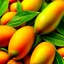 Placeholder: A background with colors of mango and its leaves and some light orange