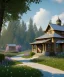 Placeholder: Cartoon dog looking at a small house|mdjrny-v4 style| wide angle| intricate detailed| hyperrealistic| cinematic lighting| cinematic colors|hdr | unreal engine