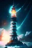 Placeholder: 10k Hyper realistic detailed futuristic Sci Fi Lighthouse in Space