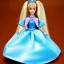 Placeholder: Princess barbie with diamond collar, long blond hair, blue eyes, glow dress