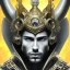 Placeholder: masterpiece - face - anime boy - black long hair - portrait- white iris - two white horns coming out from the forehead - sharp eyes - handsome