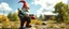 Placeholder: gnome hit man with rocket boots in suit in style of fallout 4
